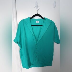Teal Button-Up Shirt with a Relaxed Fit from Runaway the Label
FREE SHIPPING ★